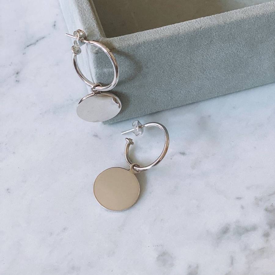 Jewellery ICHU Jewellery Drops | Circle Pendant Hoop Earrings