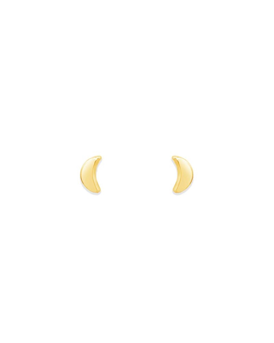 Jewellery ICHU Jewellery Studs | Mini Moon Earrings, Gold