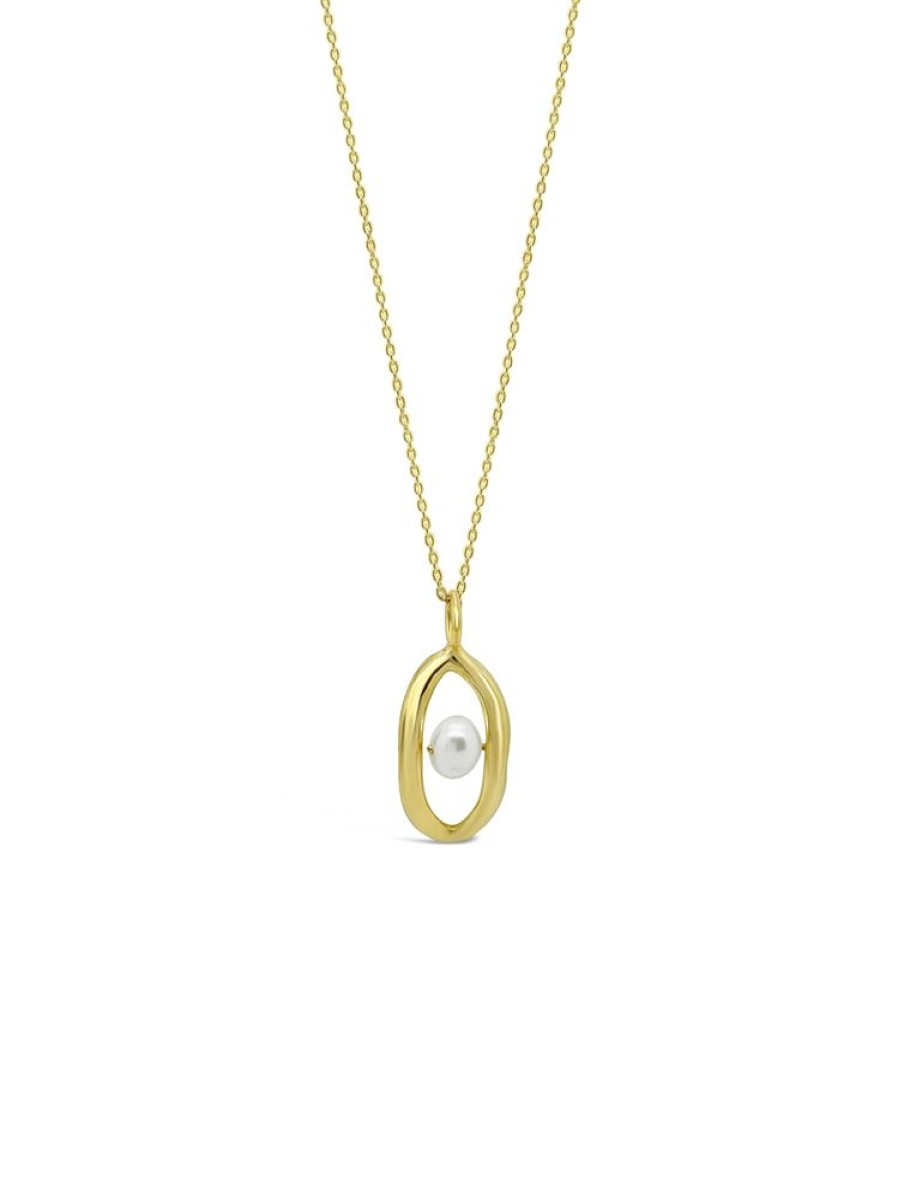 Jewellery ICHU Jewellery | Oval'D Pearl Necklace, Gold