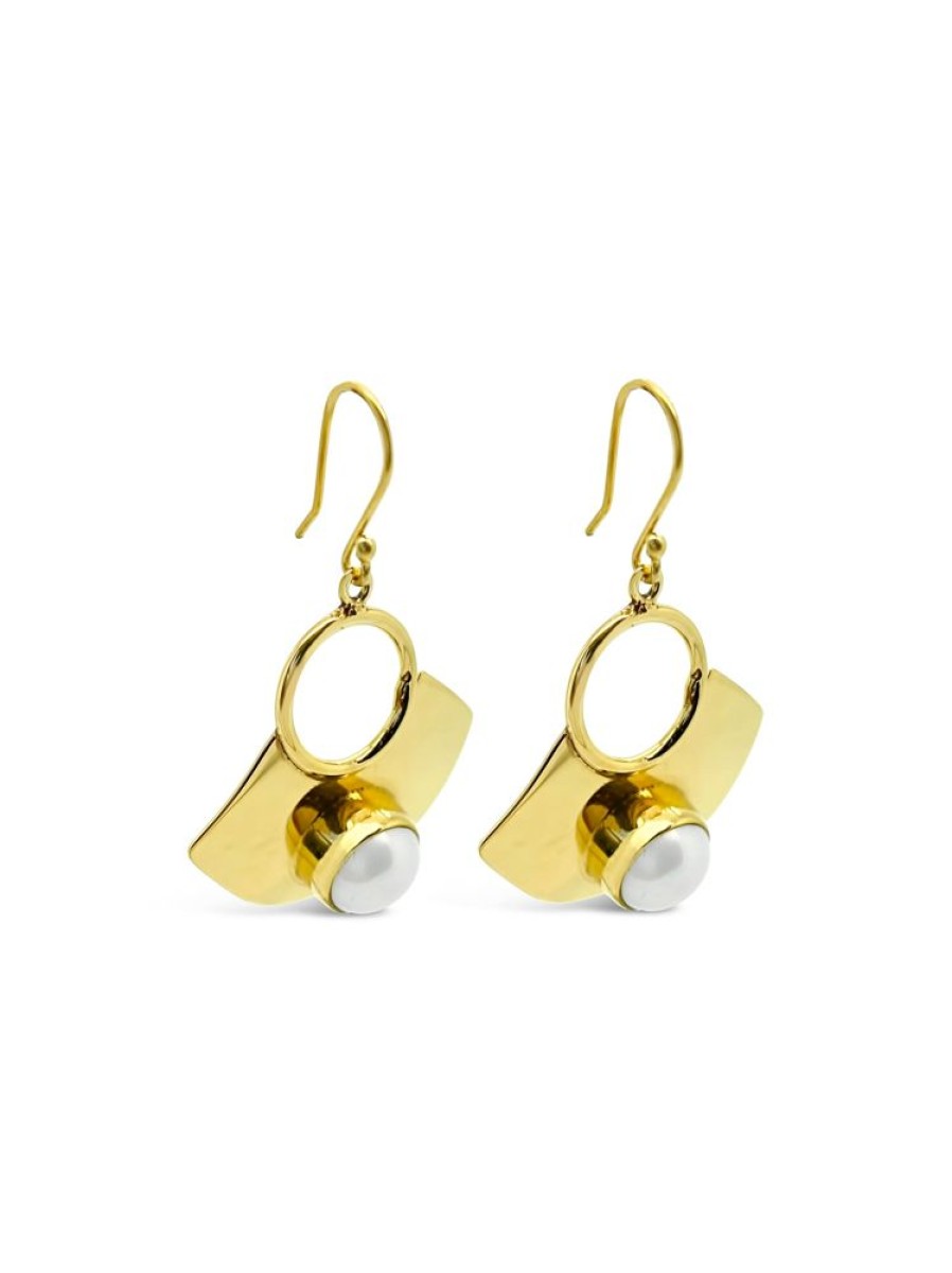 Jewellery ICHU Jewellery Drops | Golden Pearl Earrings