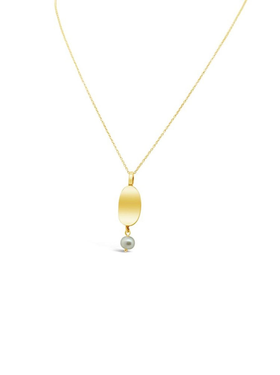 Jewellery ICHU Jewellery | Curved Pearl Necklace, Gold