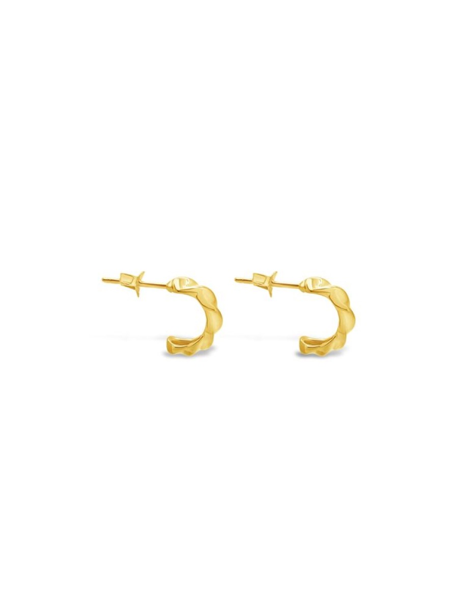 Jewellery ICHU Jewellery Hoops | Curved Mini Hoops, Gold