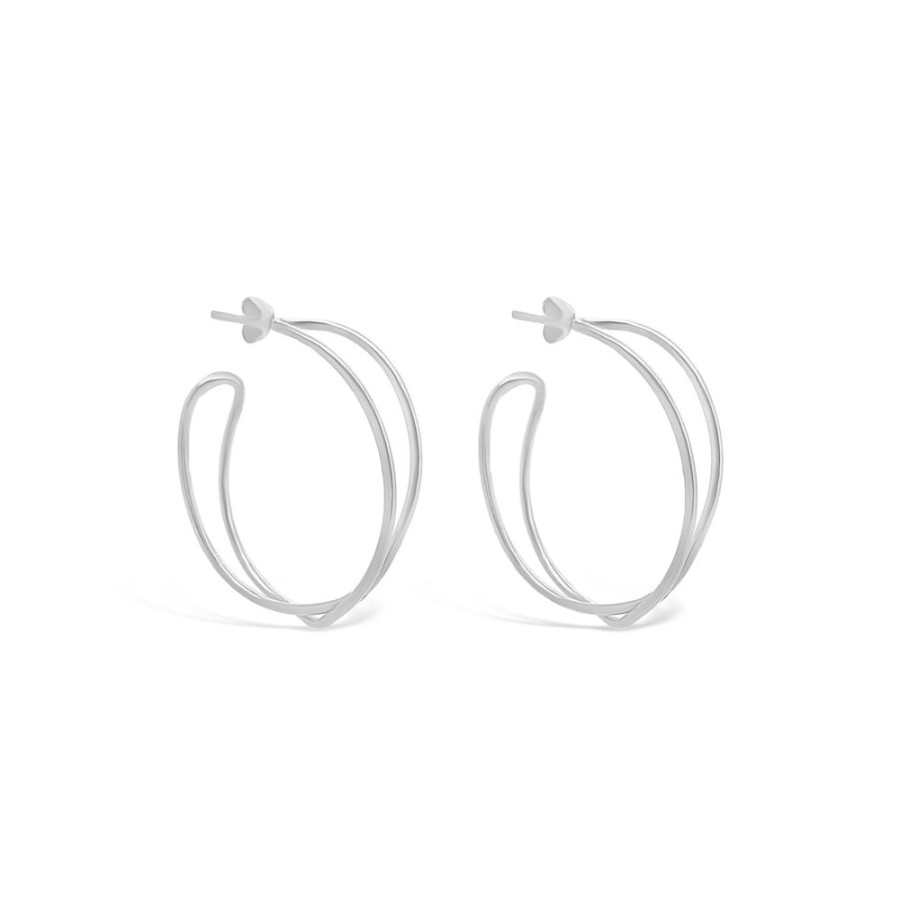 Jewellery ICHU Jewellery Hoops | Silver Intertwined Hoops