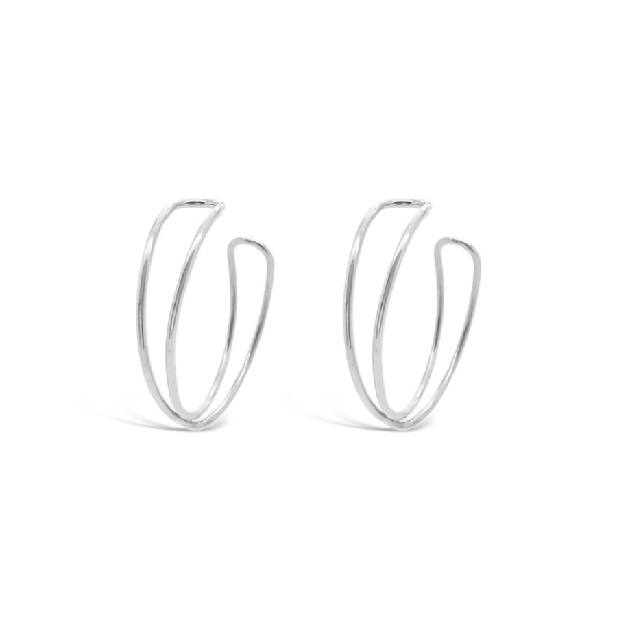 Jewellery ICHU Jewellery Hoops | Silver Intertwined Hoops