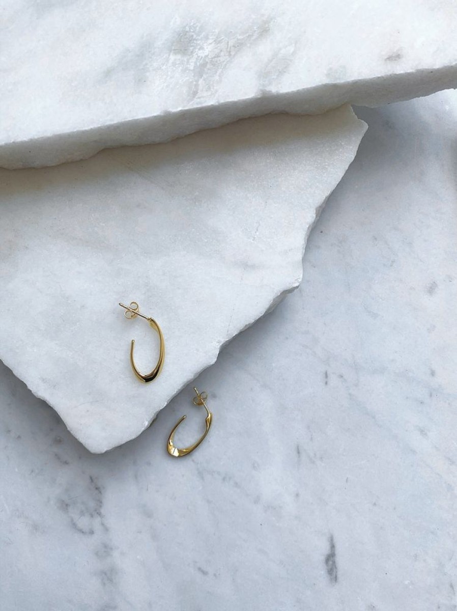 Jewellery ICHU Jewellery Hoops | Mini Hooked Hoops, Gold