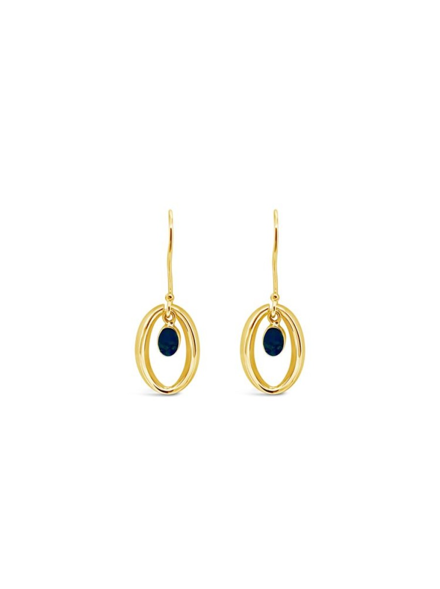 Jewellery ICHU Jewellery Drops | Halo'D Opal Earrings, Gold