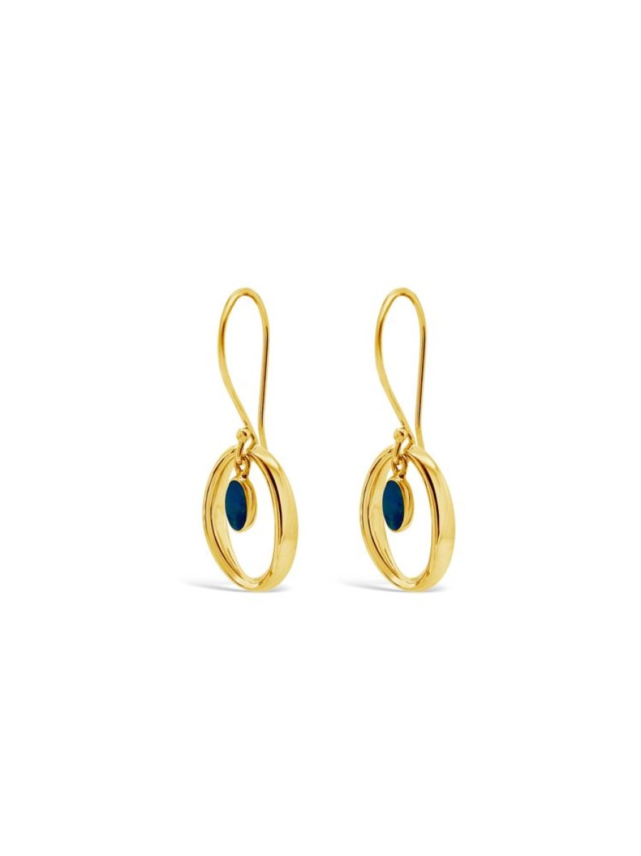 Jewellery ICHU Jewellery Drops | Halo'D Opal Earrings, Gold