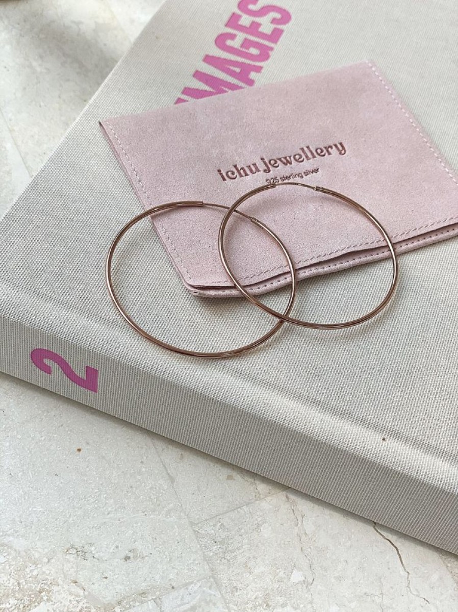 Jewellery ICHU Jewellery Hoops | Fine Rose Gold Hoops