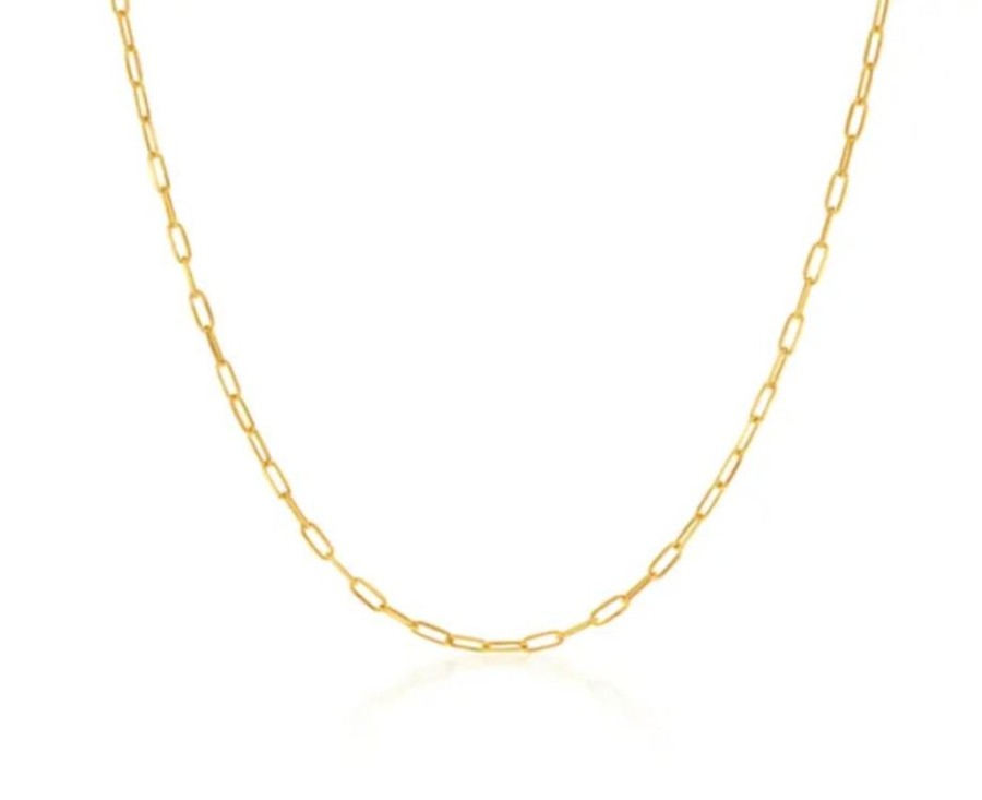 Jewellery ICHU Jewellery | Paperclip Chain Necklace, 9Ct Solid Gold