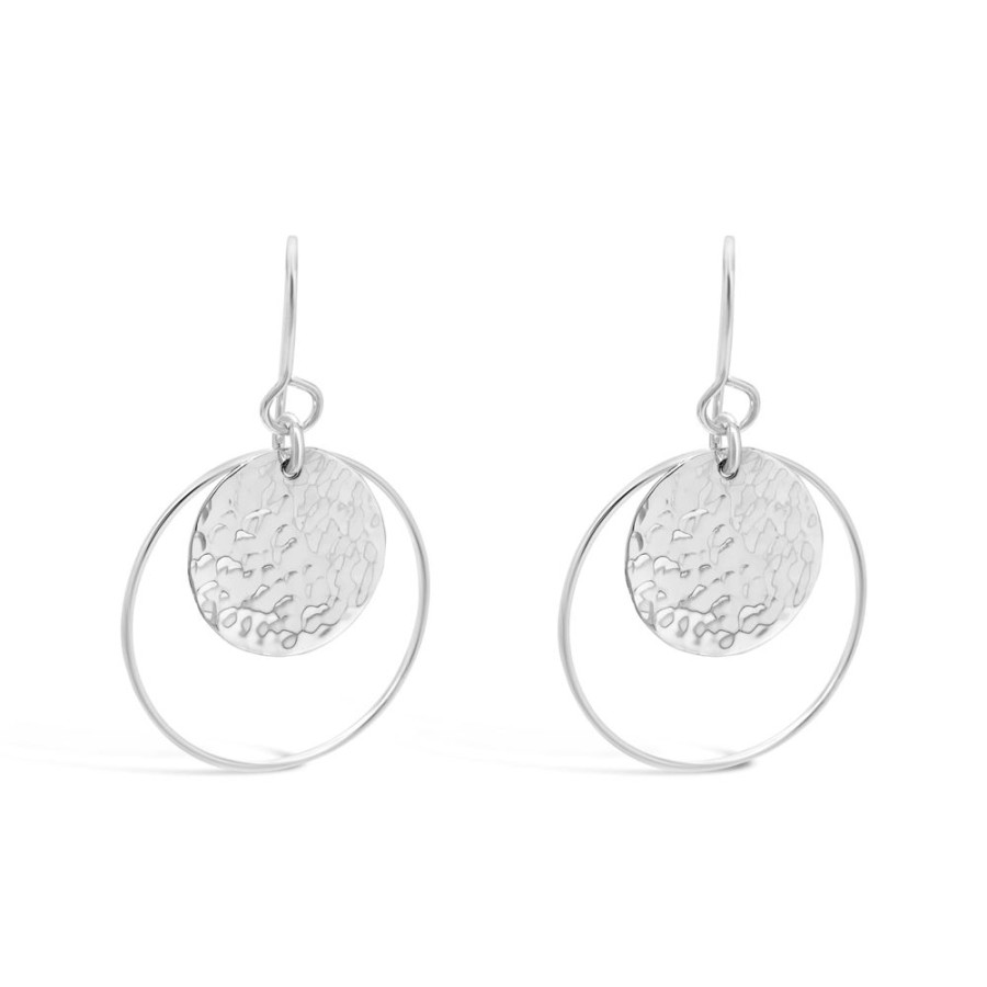 Jewellery ICHU Jewellery Drops | Hammered Halo Earrings