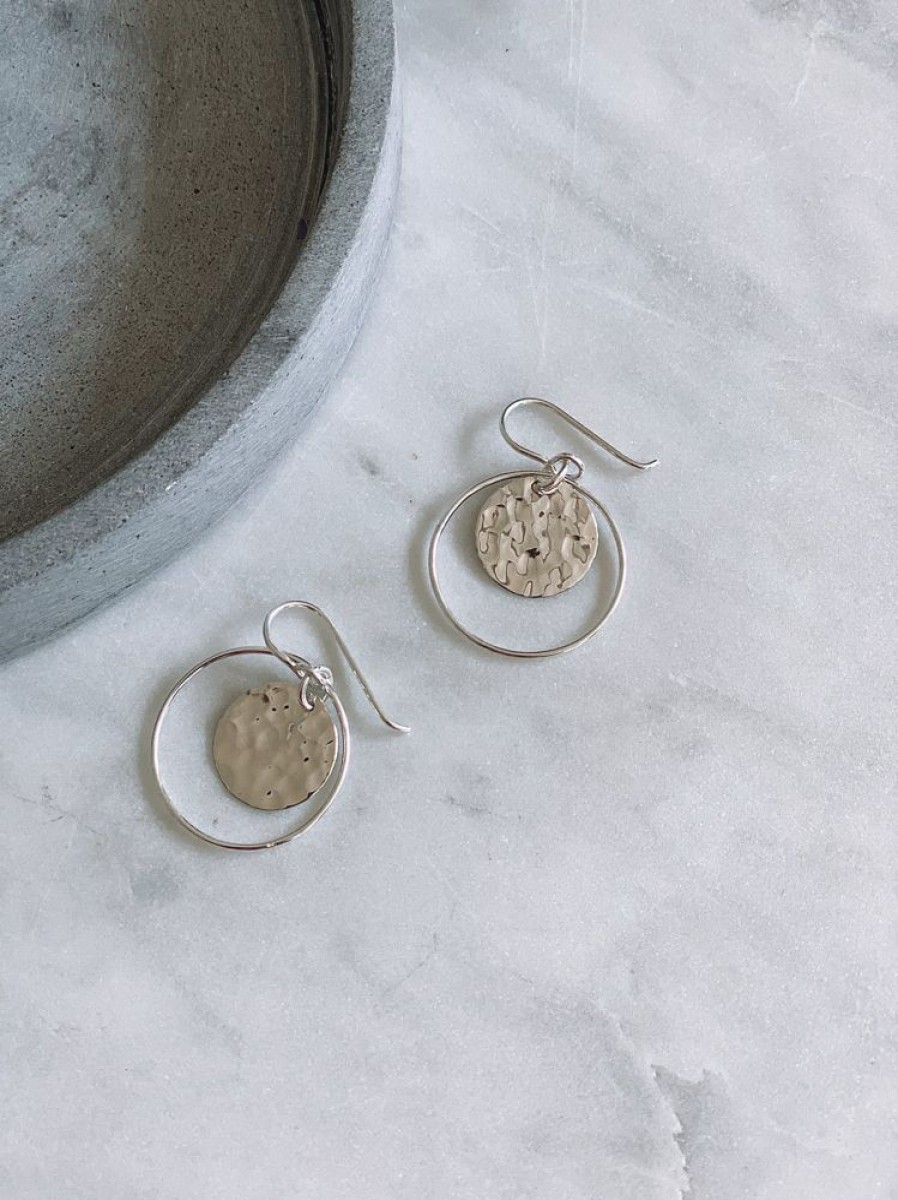 Jewellery ICHU Jewellery Drops | Hammered Halo Earrings